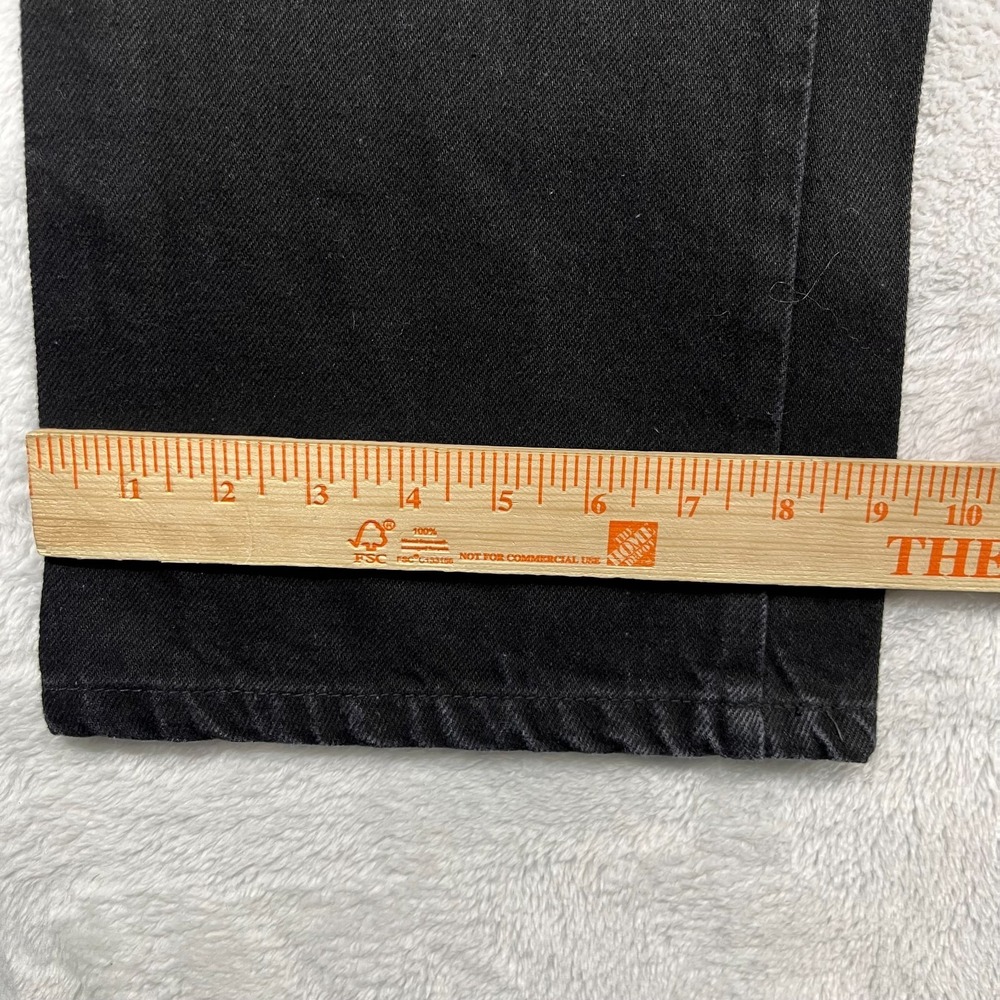 Fine Flare Jeans Women's 7/8 Black Denim Pockets Mid Rise Zip Fly Y2K - 26x28.5 - Picture 7 of 11